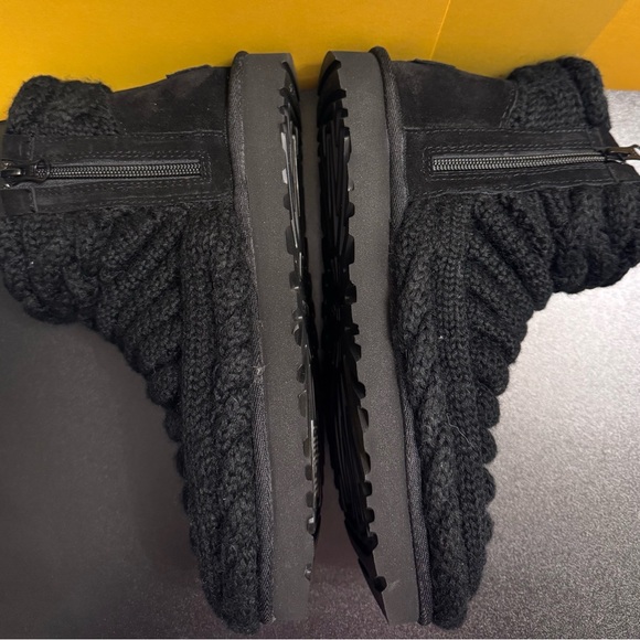UGG Classic Mini Black Knit Boots - Picture 3 of 16